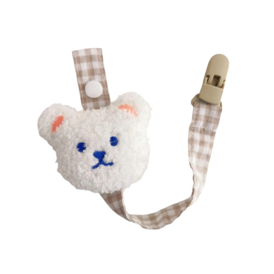 White - Gummi Teddy Bear Clip